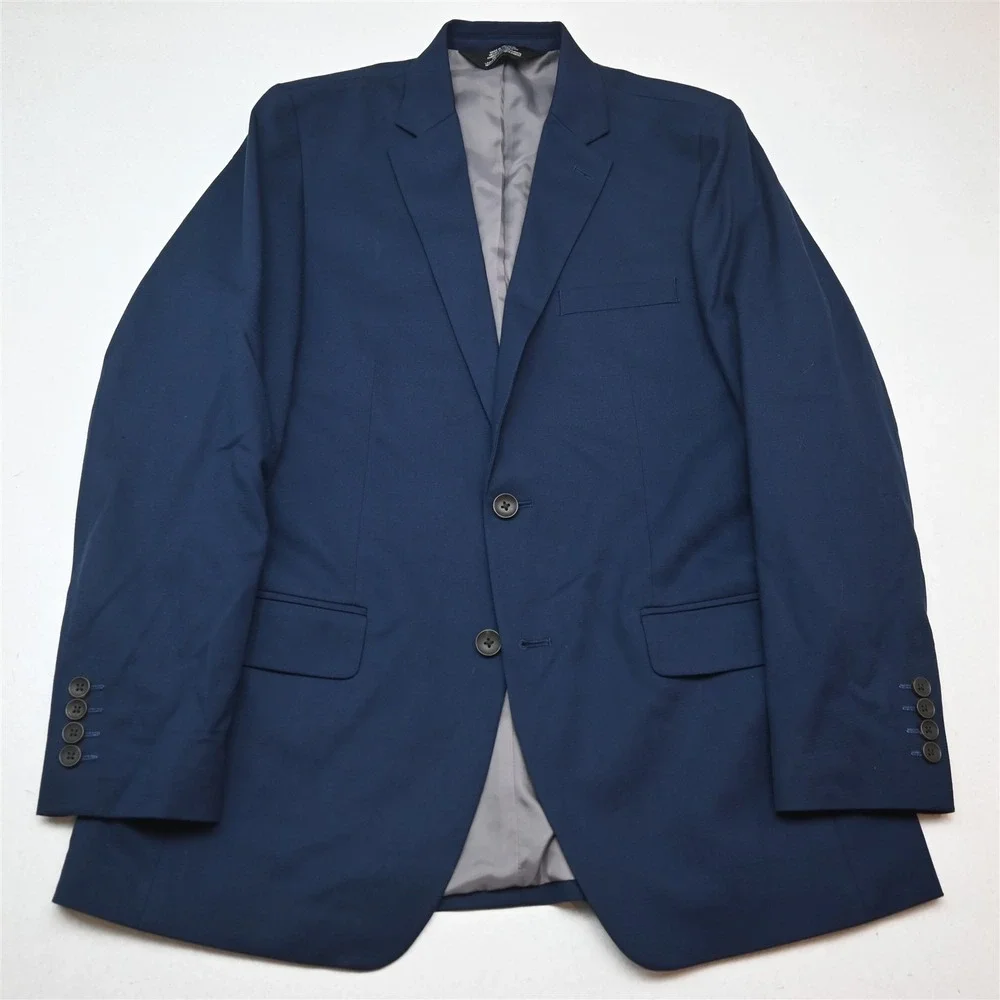 Haggar 40R 36x32 Blue Tailored Fit Soft Shoulder Mens Jacket Pants Suit